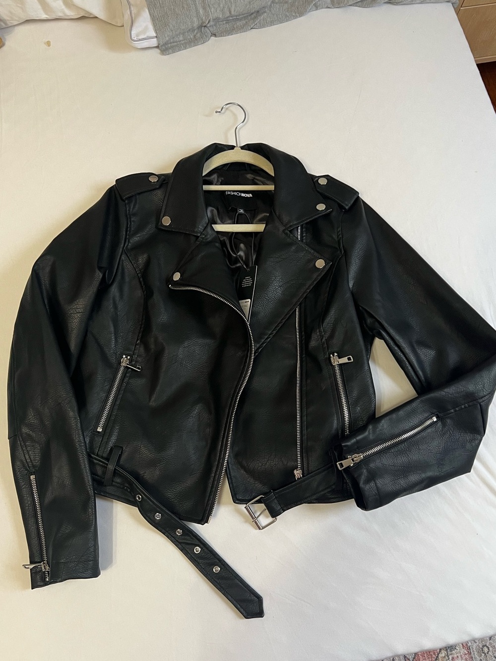 Black Faux Leather Biker Jacket - Fashion Nova